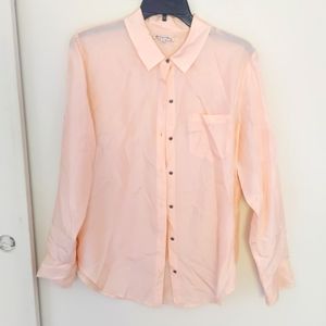 Madewell / Broadway & Broome Pink Silk Buttondown